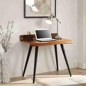 Hector Rectangular Small Wooden Computer Desk In Walnut