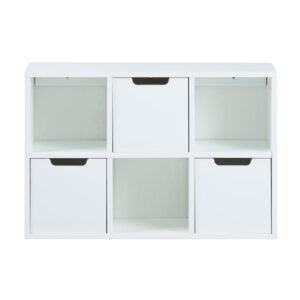 Mulvane Wooden 3 Drawers And 3 Shelves Bookcase In White