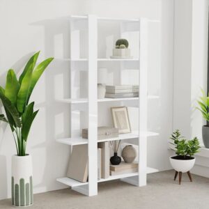 Parry High Gloss Bookcase And Room Divider In White