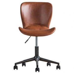 Mandal Swivel Faux Leather Home And Office Chair In Brown