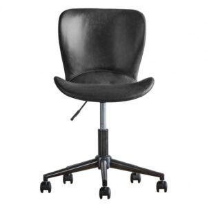 Mandal Swivel Faux Leather Home And Office Chair In Charcoal