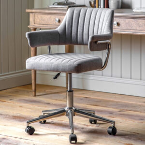 Mantra Swivel Fabric Home And Office Chair In Grey