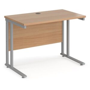 Mears 1000mm Cantilever Wooden Computer Desk In Beech Silver