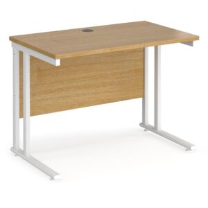 Mears 1000mm Cantilever Wooden Computer Desk In Oak White