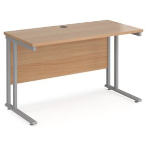 Mears 1200mm Cantilever Wooden Computer Desk In Beech Silver