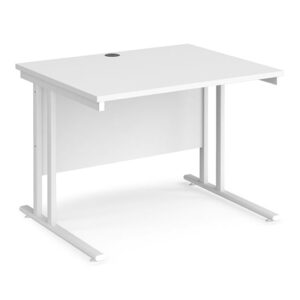 Melor 1000mm Cantilever Legs Wooden Computer Desk In White