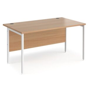 Melor 1400mm H-Frame Computer Desk In Beech And White