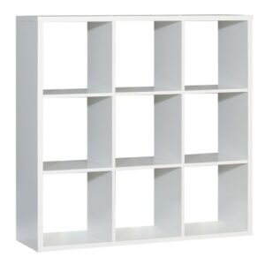 Mabon Wooden Bookcase With 9 Open Cubes In Matt White