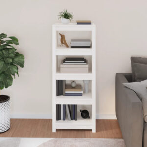 Brela Pinewood Bookcase With 3 Shelves In White