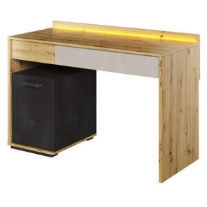 Quincy Kids Wooden Computer Desk 1 Door In Artisan Oak And LED