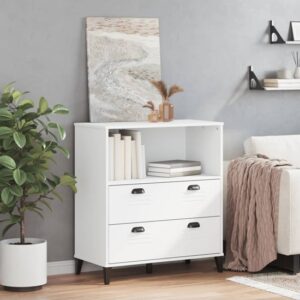 Truro Wooden Bookcase With 2 Drawers In White