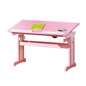 Cecilia Childrens Computer Desk In Pink Wood