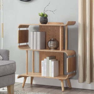 Hector Contemporary Wooden Bookcase In Oak