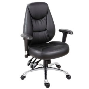 Pearl Leather Home And Office Chair In Black