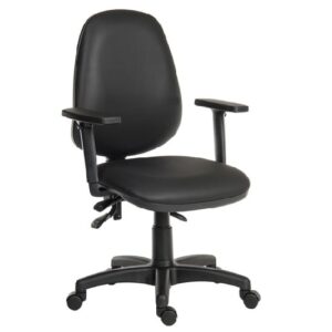 Pecos Leather Home And Office Chair In Black