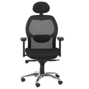 Premix Fabric Home And Office Chair With Chrome Base In Black