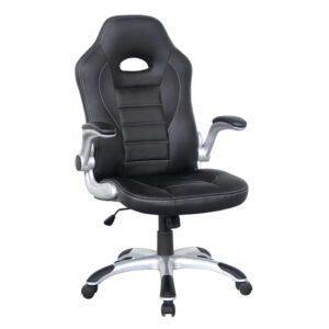 Tolled Faux Leather Home And Office Chair In Black