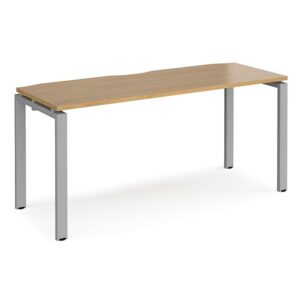 Arkos 1600mm Wooden Computer Desk In Oak With Silver Legs