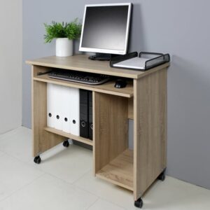 Spectral Wooden Computer Desk In Sonoma Oak