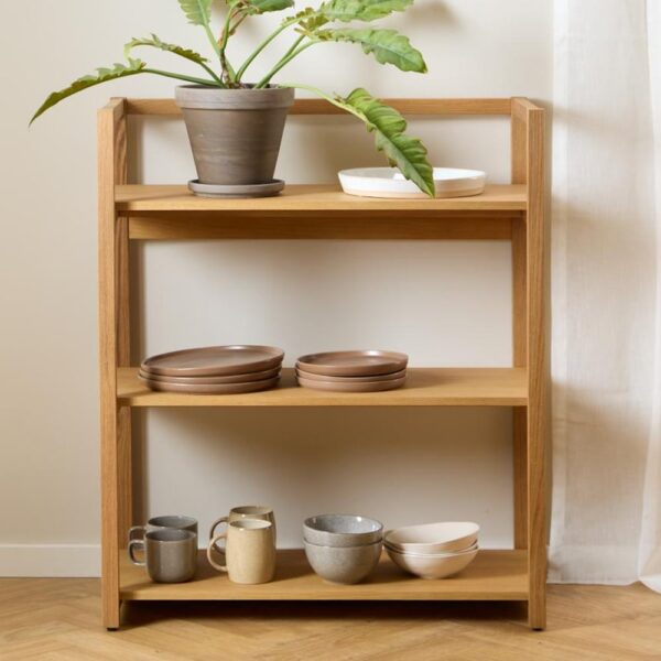 Logan Wooden Bookcase With 3 Shelves In Oak