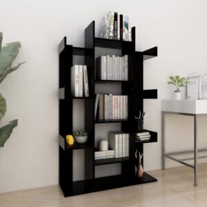 Bryson Wooden Bookcase With 13 Compartments In Black