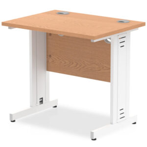 Impels 800mm Computer Desk In Oak And White Managed Leg