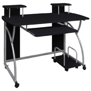 Colquitt Wooden Straight Computer Desk In Black