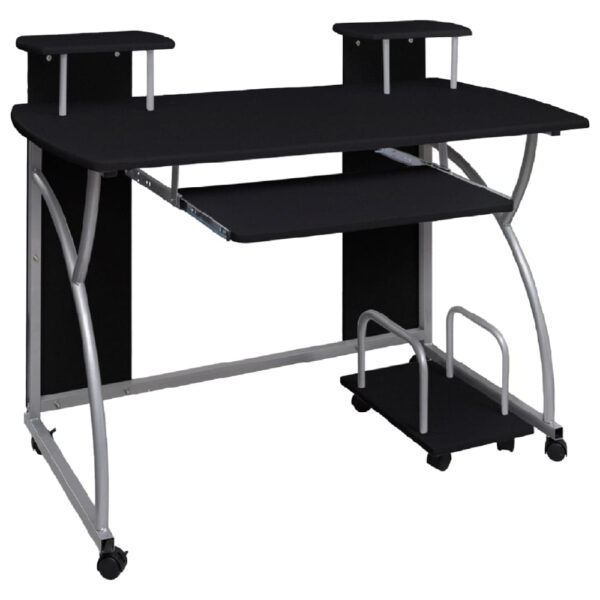 Colquitt Wooden Straight Computer Desk In Black